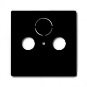 Розетка ТВ + радио оконечная Jung с лицевой панелью Abb Basic 55, шато-черный
